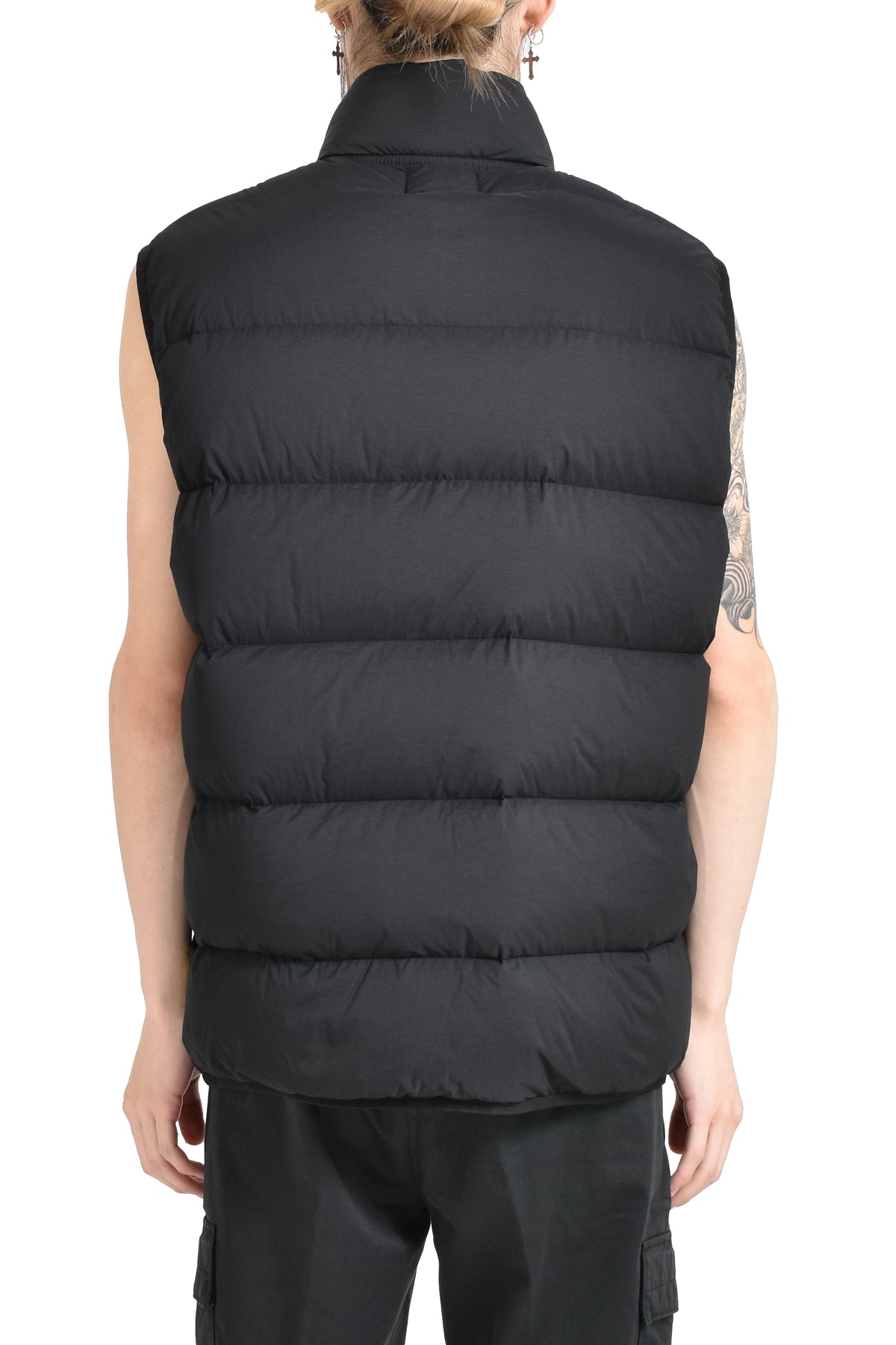 STRETCH NYLON DOWN VEST / BLK