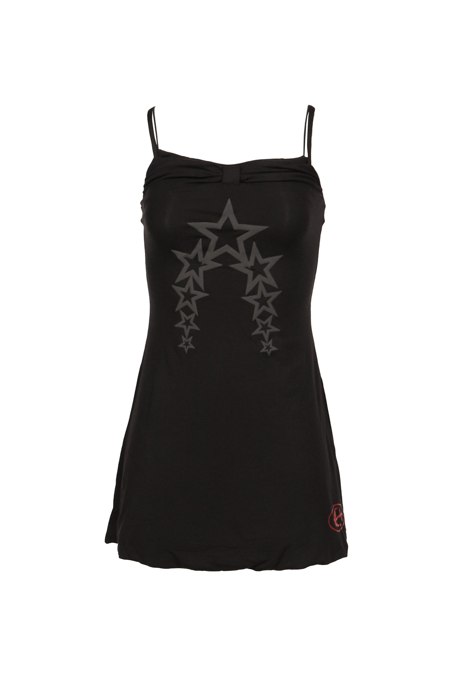 BLACK LAYERED FAUX TWO-PIECE SLIP DRESS / BLK