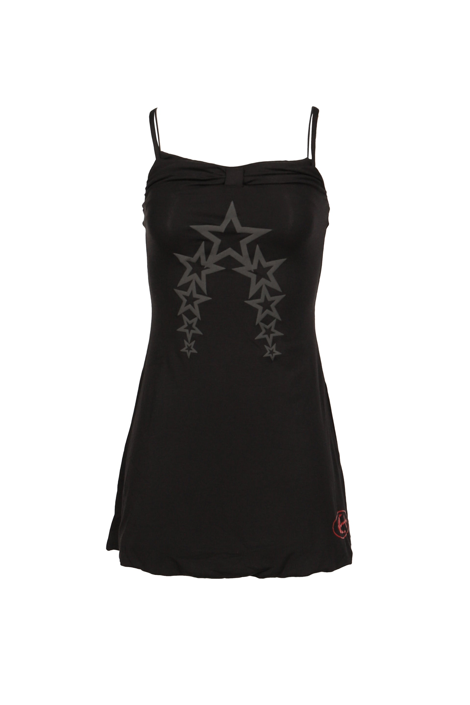 BLACK LAYERED FAUX TWO-PIECE SLIP DRESS / BLK