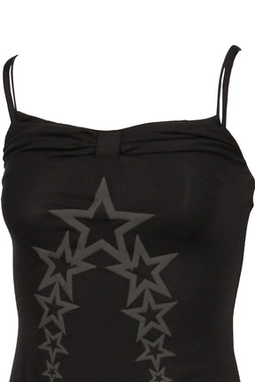 BLACK LAYERED FAUX TWO-PIECE SLIP DRESS / BLK