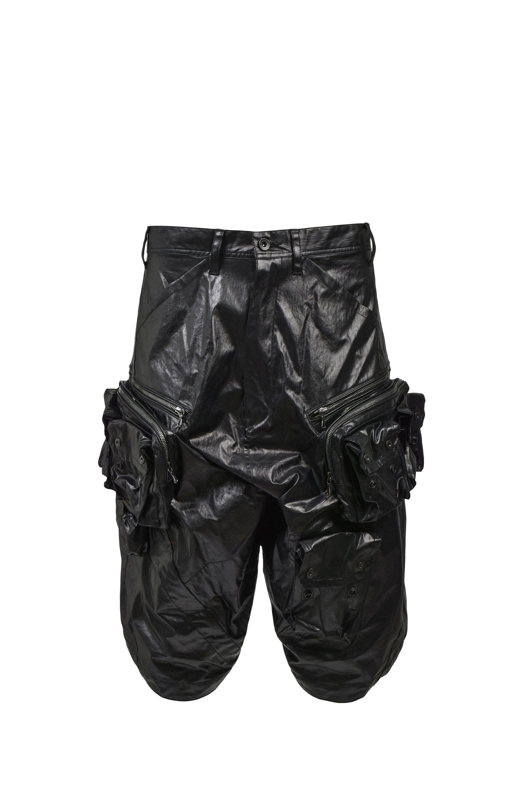 LAMINATED CLOTH PANTS / BLK