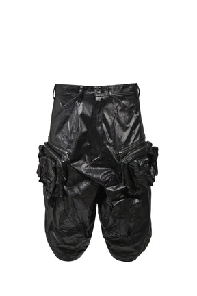 LAMINATED CLOTH PANTS / BLK