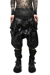 LAMINATED CLOTH PANTS / BLK