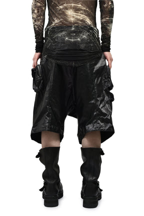 LAMINATED CLOTH PANTS / BLK