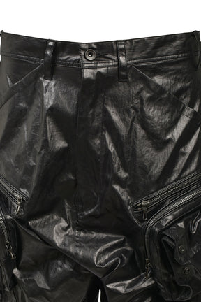 LAMINATED CLOTH PANTS / BLK