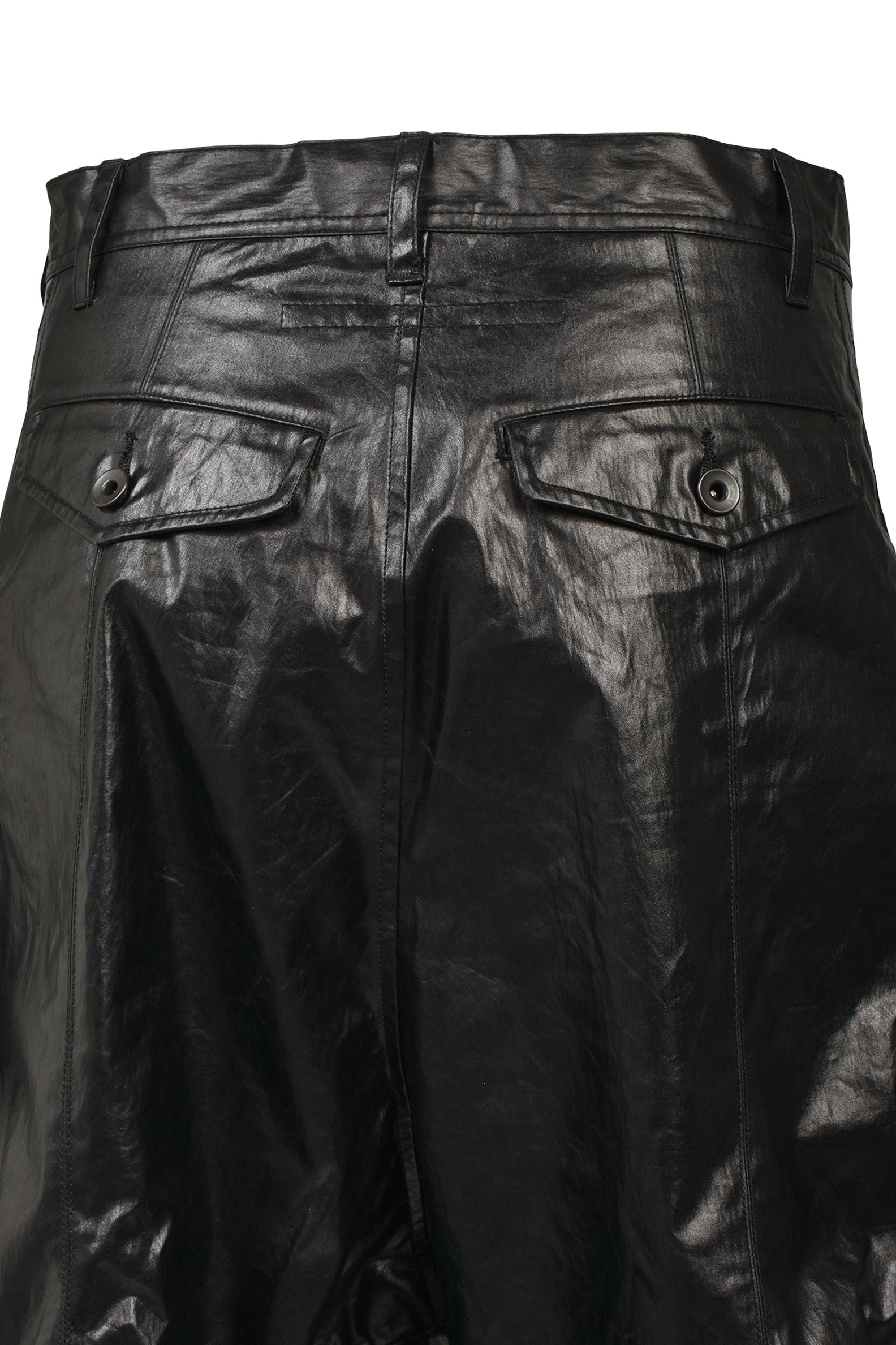 LAMINATED CLOTH PANTS / BLK