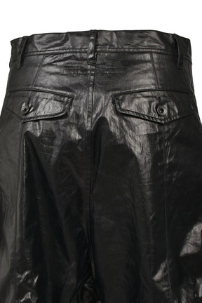 LAMINATED CLOTH PANTS / BLK