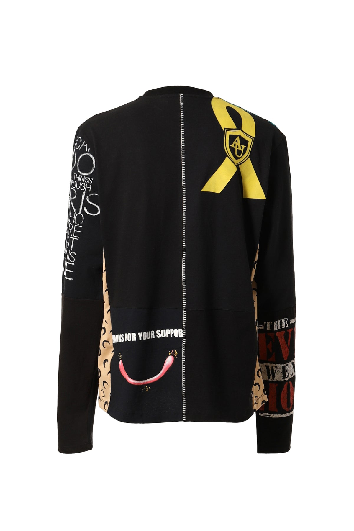 REGENERATED GRAPHIC T-SHIRT LONG SLEEVES T-SHIRT / BLK