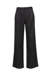 G GENTLE WIDE LEG PINSTRIPE PANTS / GRY