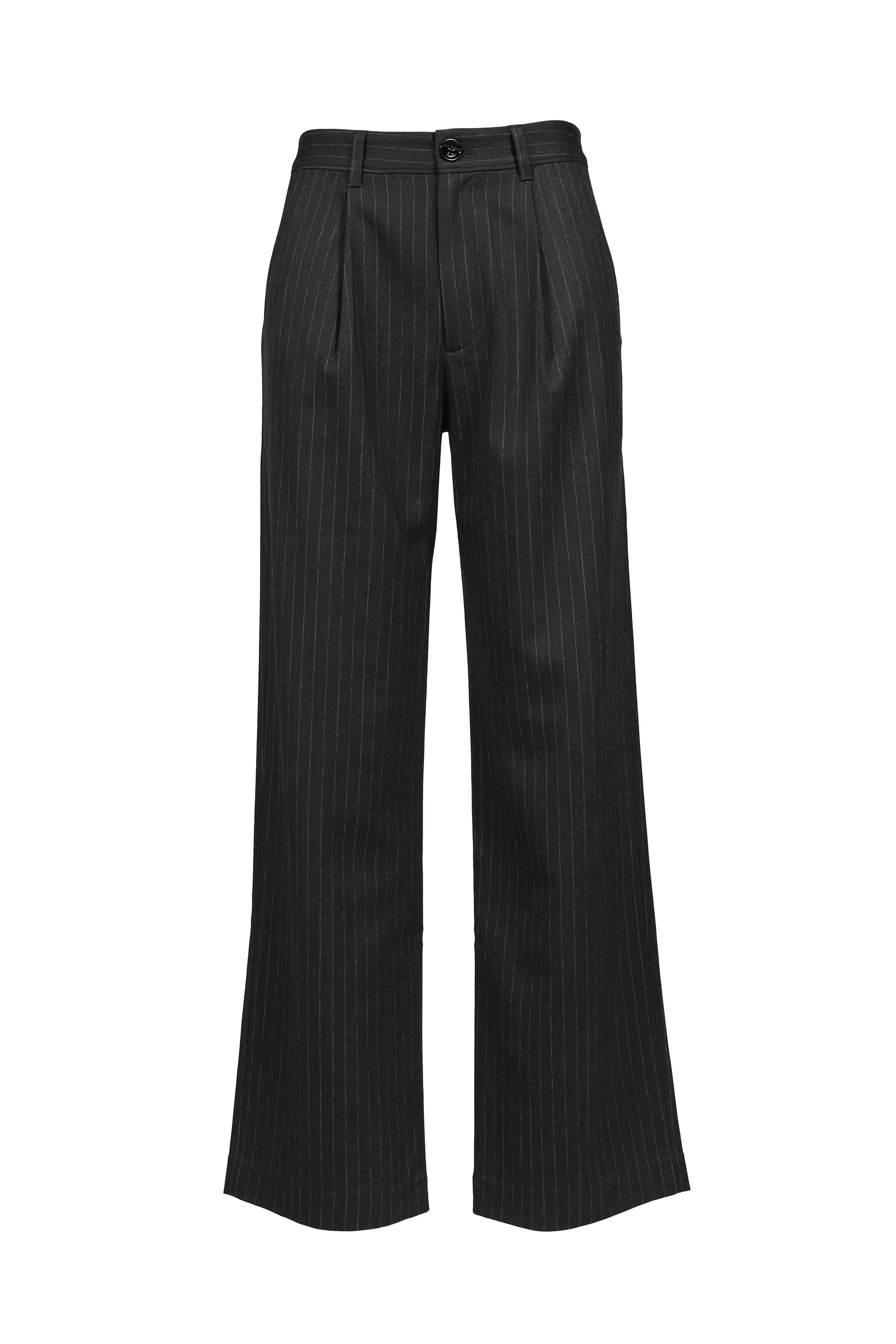 G GENTLE WIDE LEG PINSTRIPE PANTS / GRY