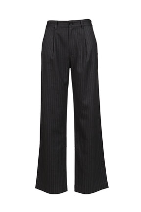 G GENTLE WIDE LEG PINSTRIPE PANTS / GRY