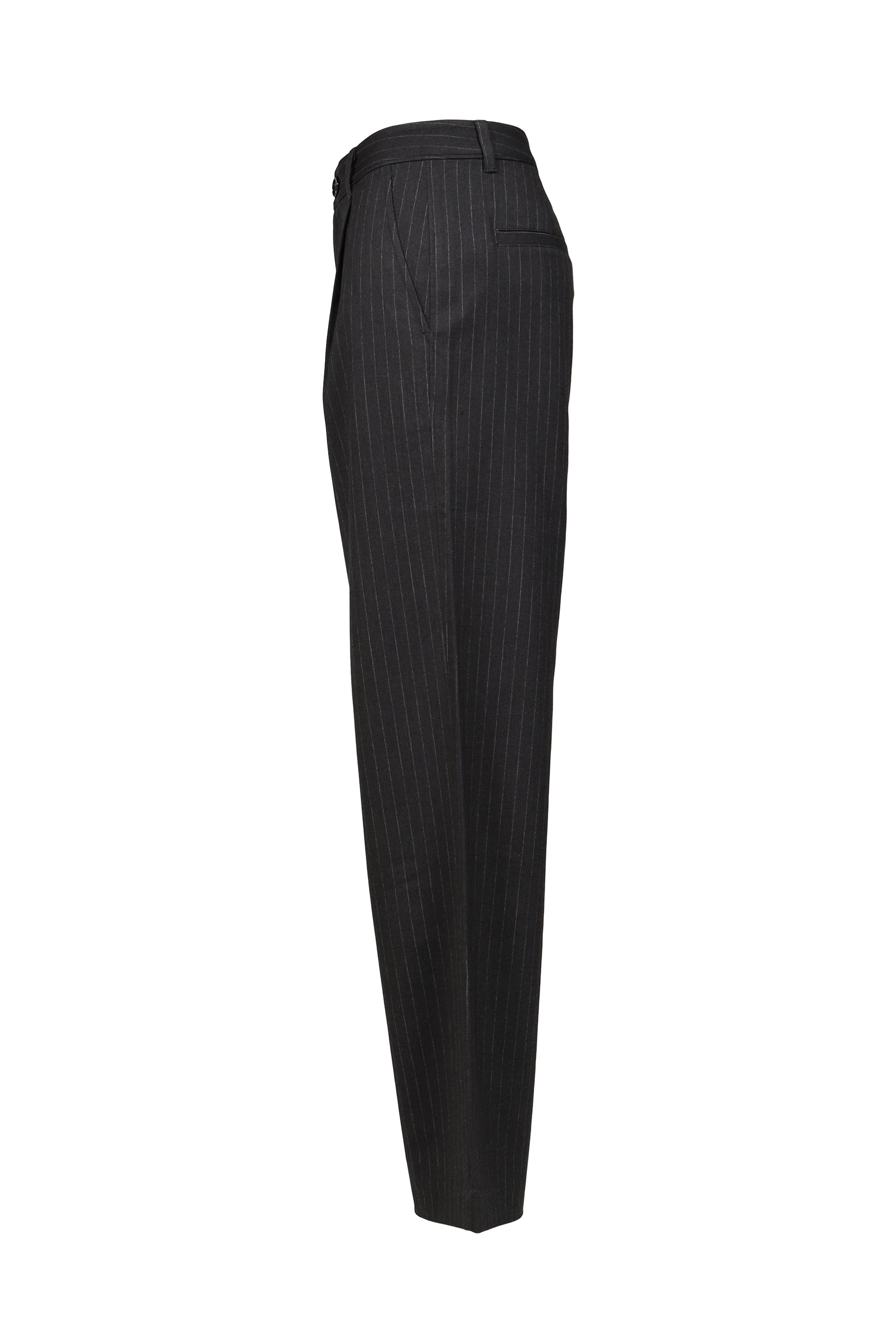 G GENTLE WIDE LEG PINSTRIPE PANTS / GRY