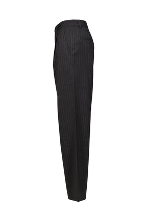 G GENTLE WIDE LEG PINSTRIPE PANTS / GRY