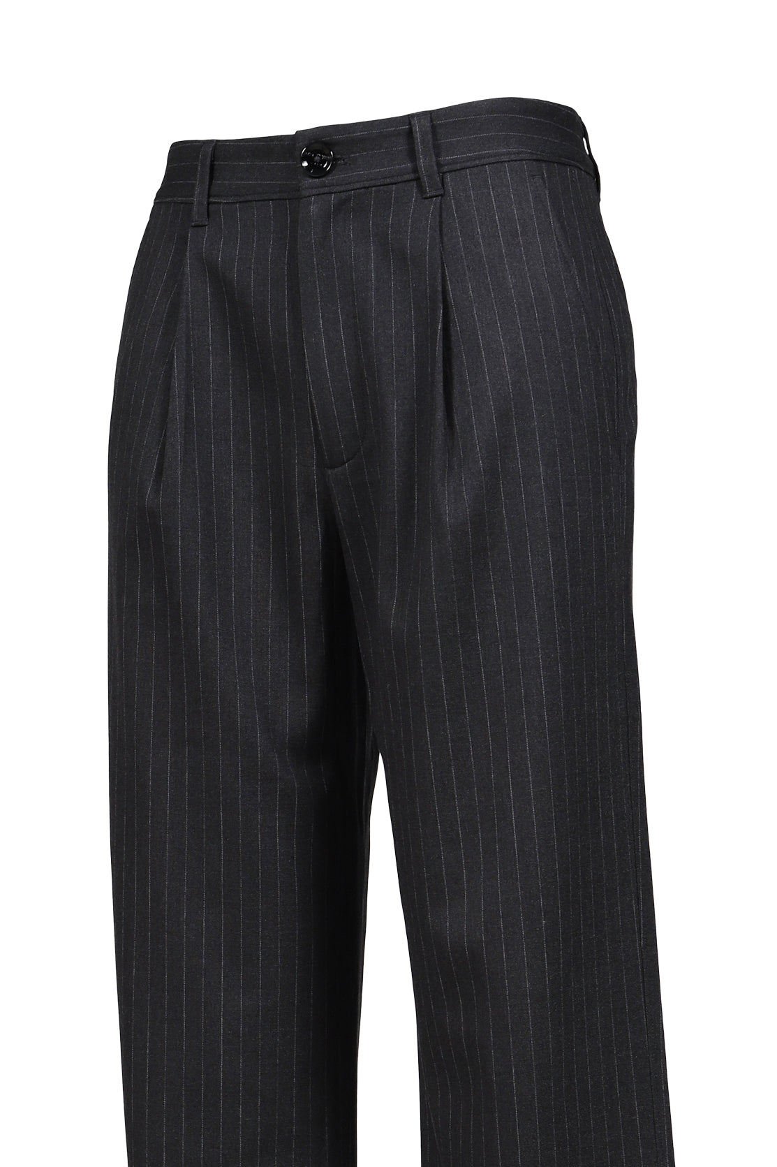 G GENTLE WIDE LEG PINSTRIPE PANTS / GRY