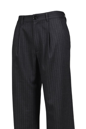 G GENTLE WIDE LEG PINSTRIPE PANTS / GRY