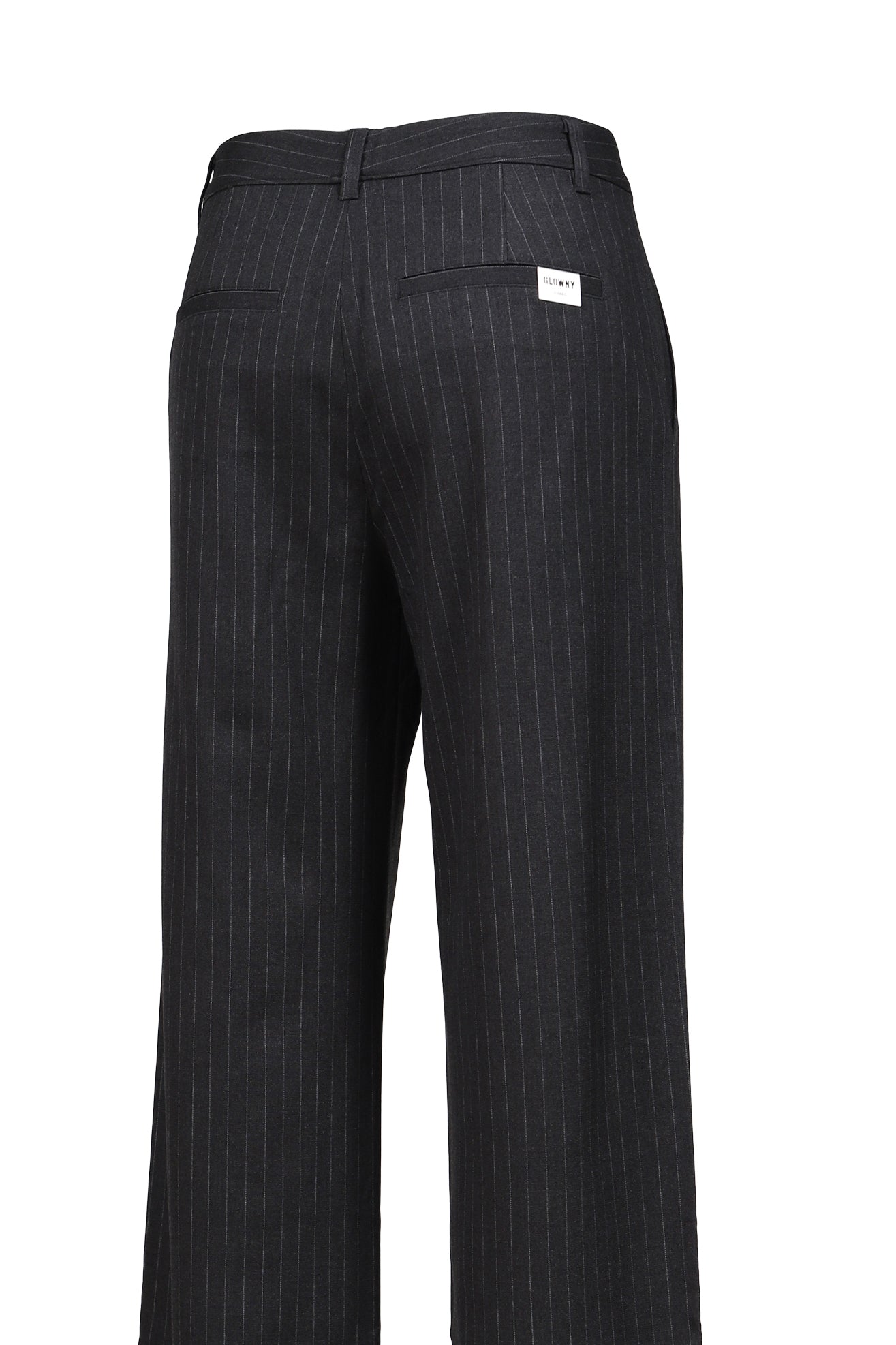 G GENTLE WIDE LEG PINSTRIPE PANTS / GRY