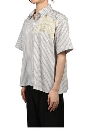 ANTI-COMMUNIST LEAGUE SHORT SLEEVE SHIRT / NAVY STRIPE