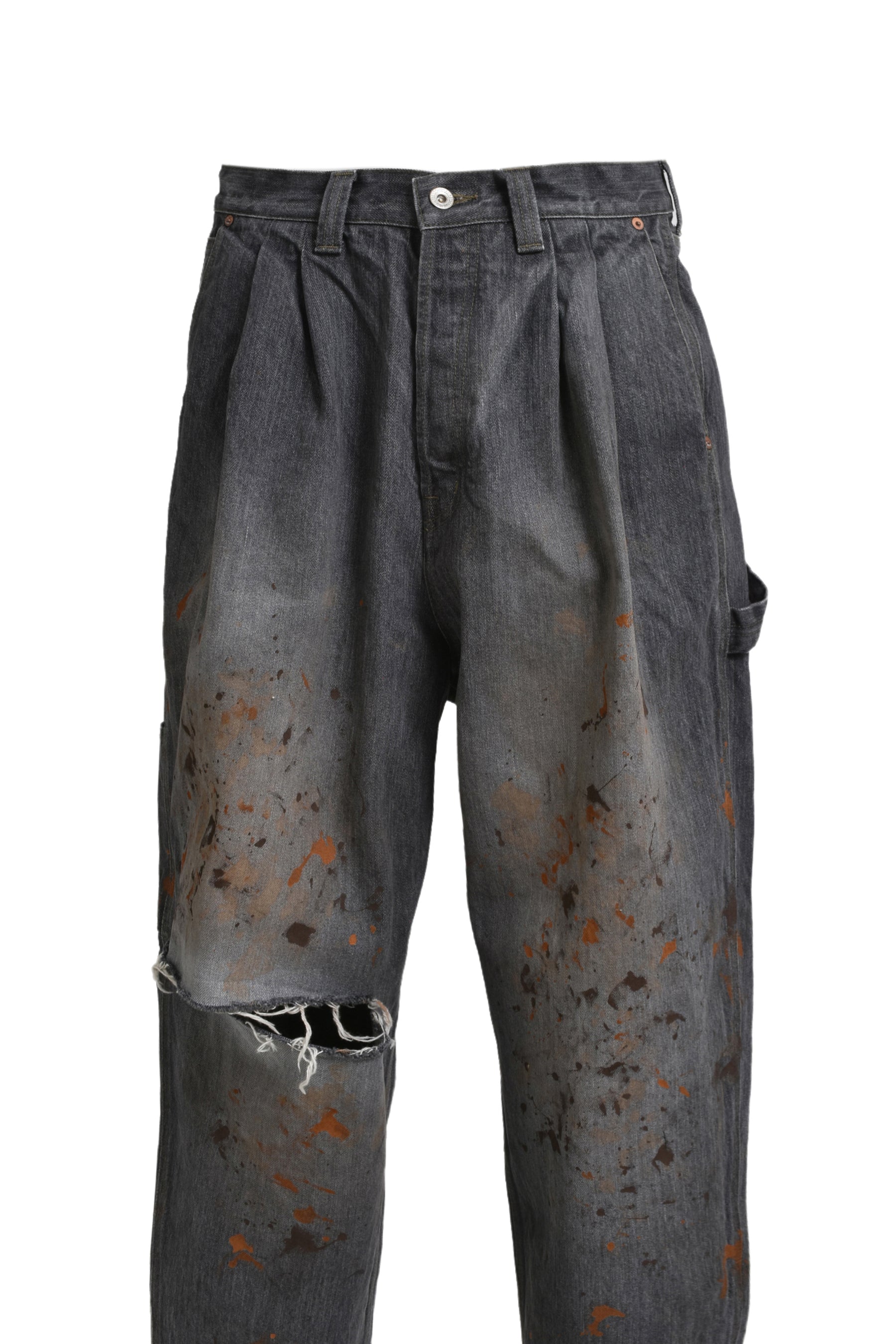 DENIM PAINTER PANTS / BLK