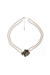 PINK ROSE PEARL BELT / WHT