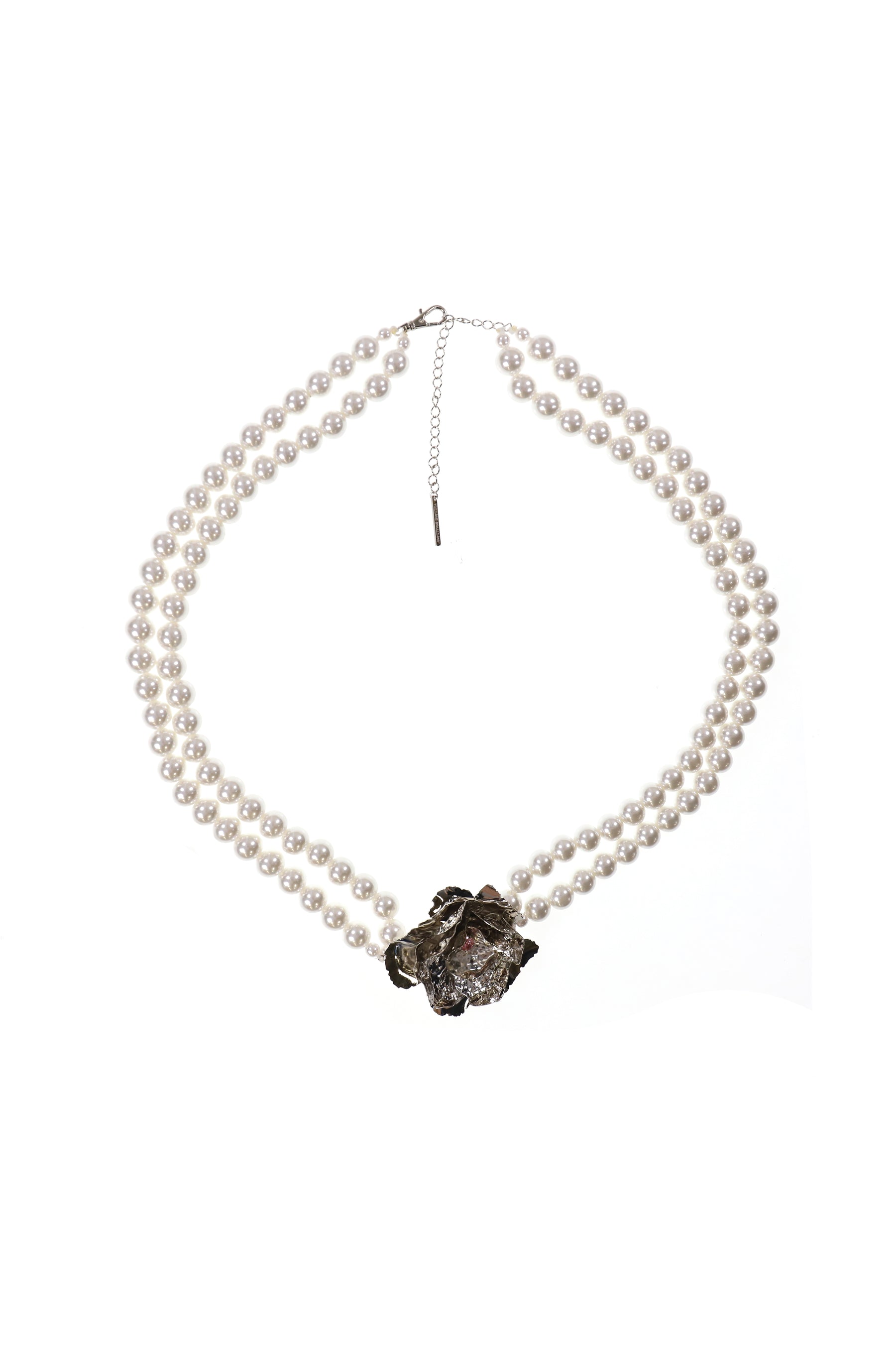 PINK ROSE PEARL BELT / WHT