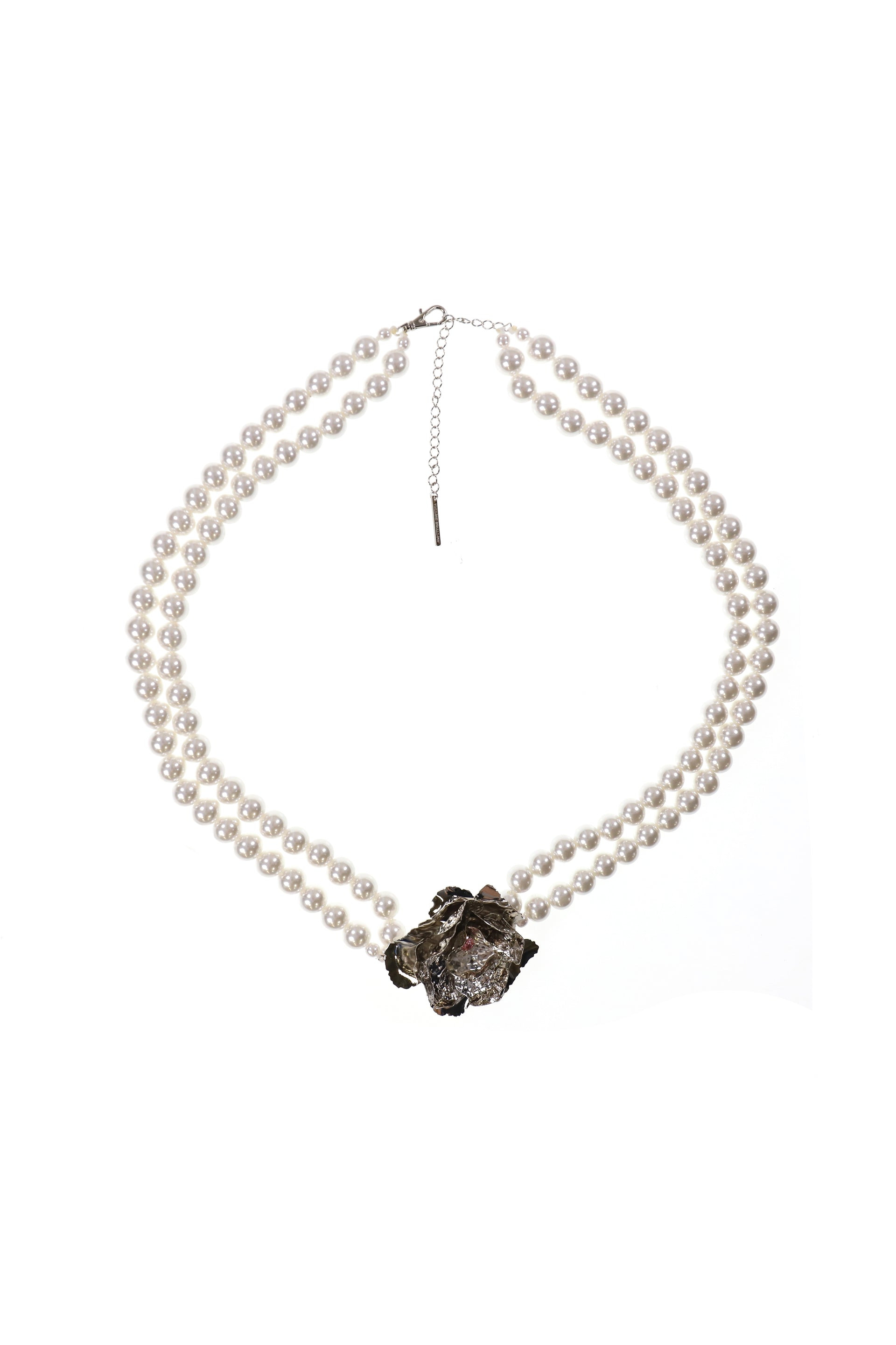 PINK ROSE PEARL BELT / WHT
