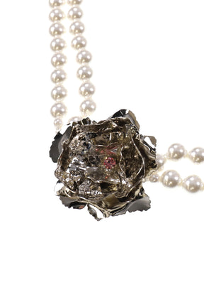 PINK ROSE PEARL BELT / WHT