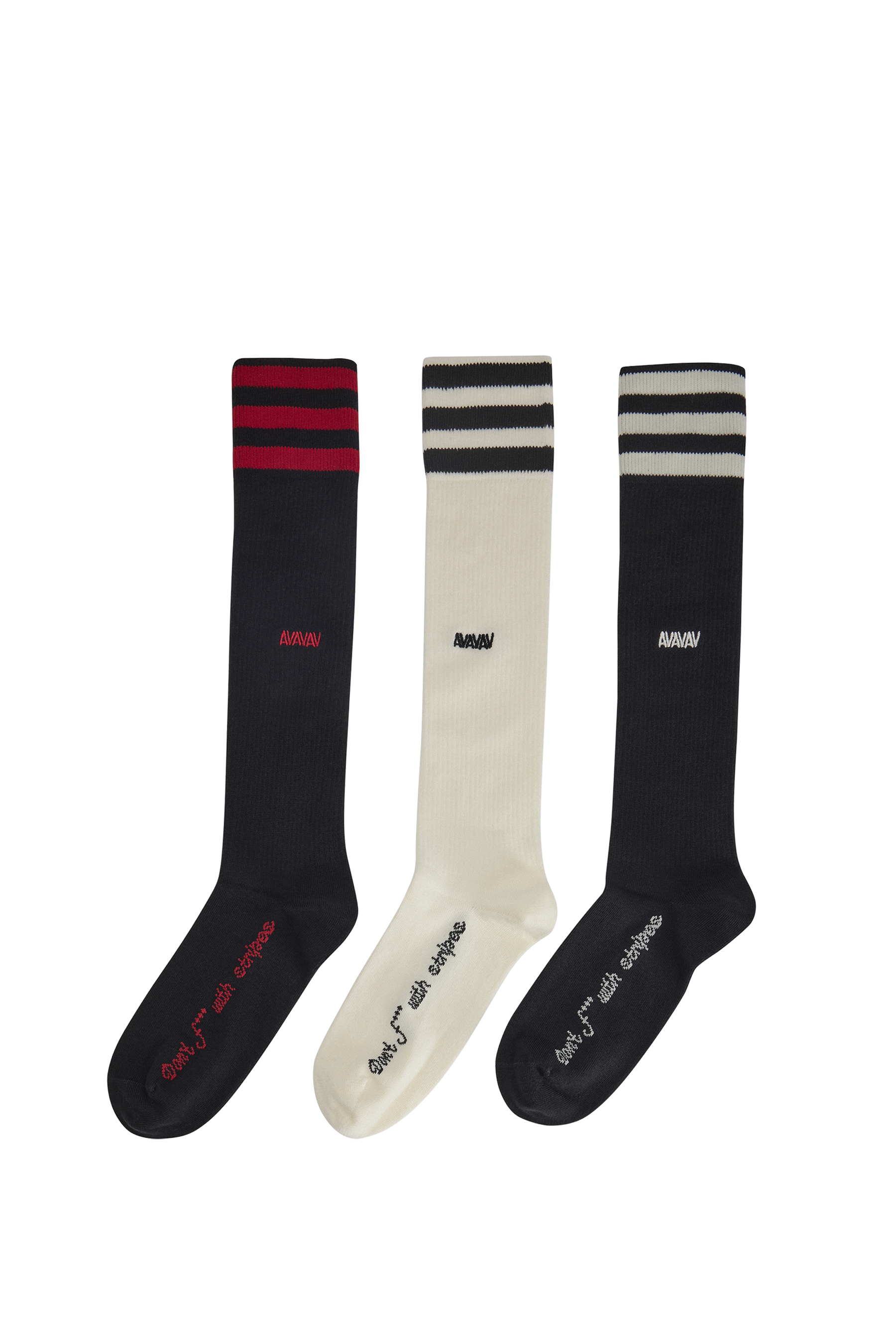 AVAVAV SOCKS 3-PACK / CREAMWHT/BLK, BLK/CREAMWHT, BLK/RED