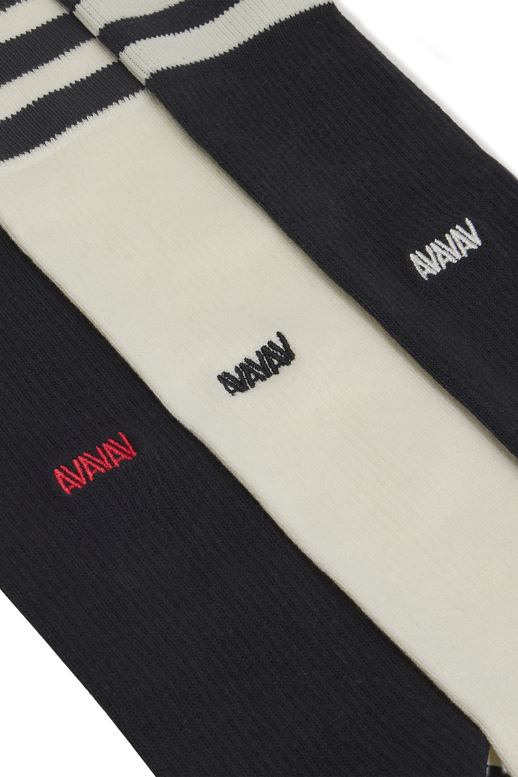 AVAVAV SOCKS 3-PACK / CREAMWHT/BLK, BLK/CREAMWHT, BLK/RED