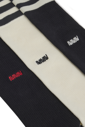 AVAVAV SOCKS 3-PACK / CREAMWHT/BLK, BLK/CREAMWHT, BLK/RED