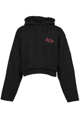 MEGA CROPPED HOODIE / WASHED BLK 