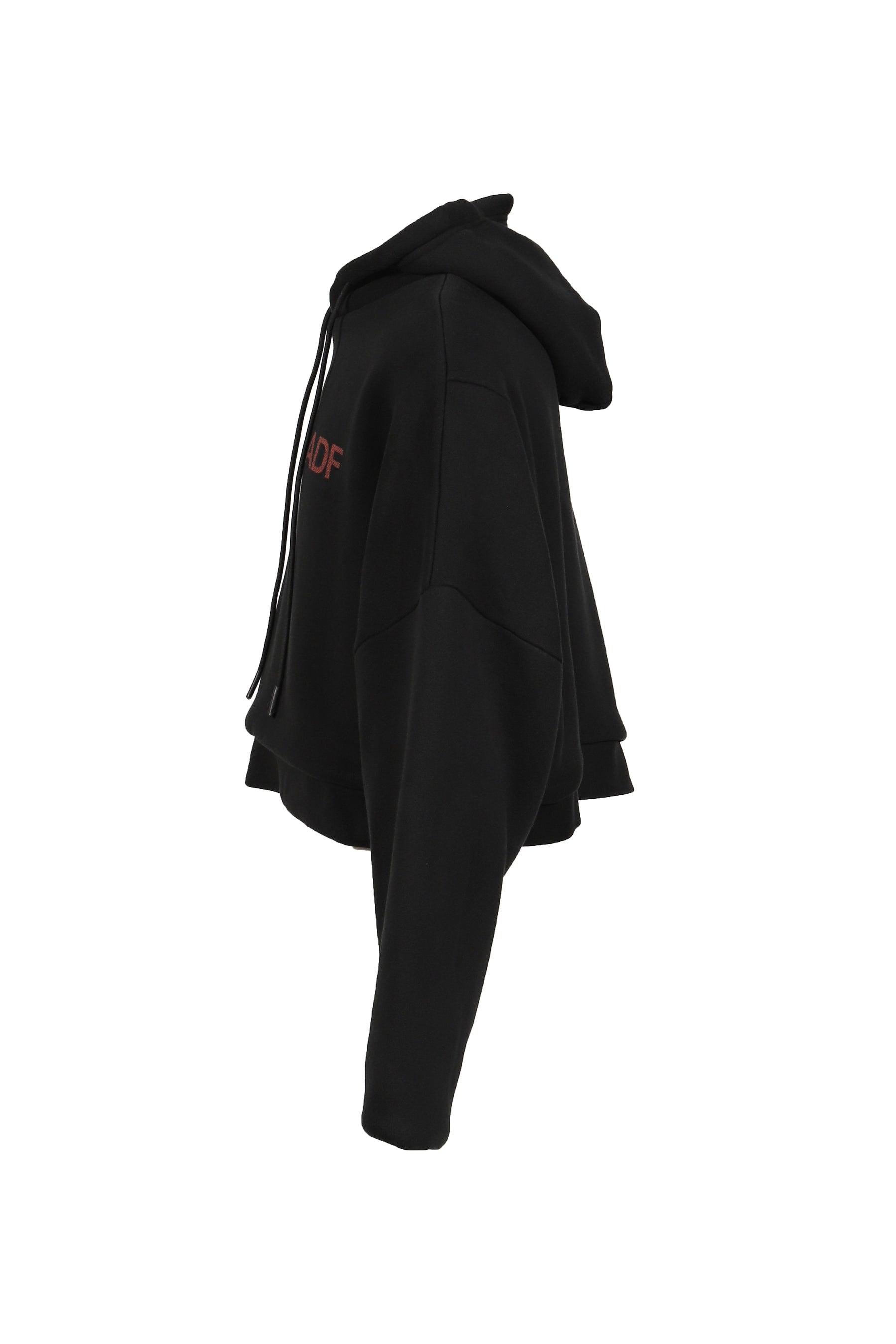 MEGA CROPPED HOODIE / WASHED BLK 