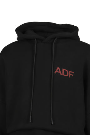 MEGA CROPPED HOODIE / WASHED BLK 