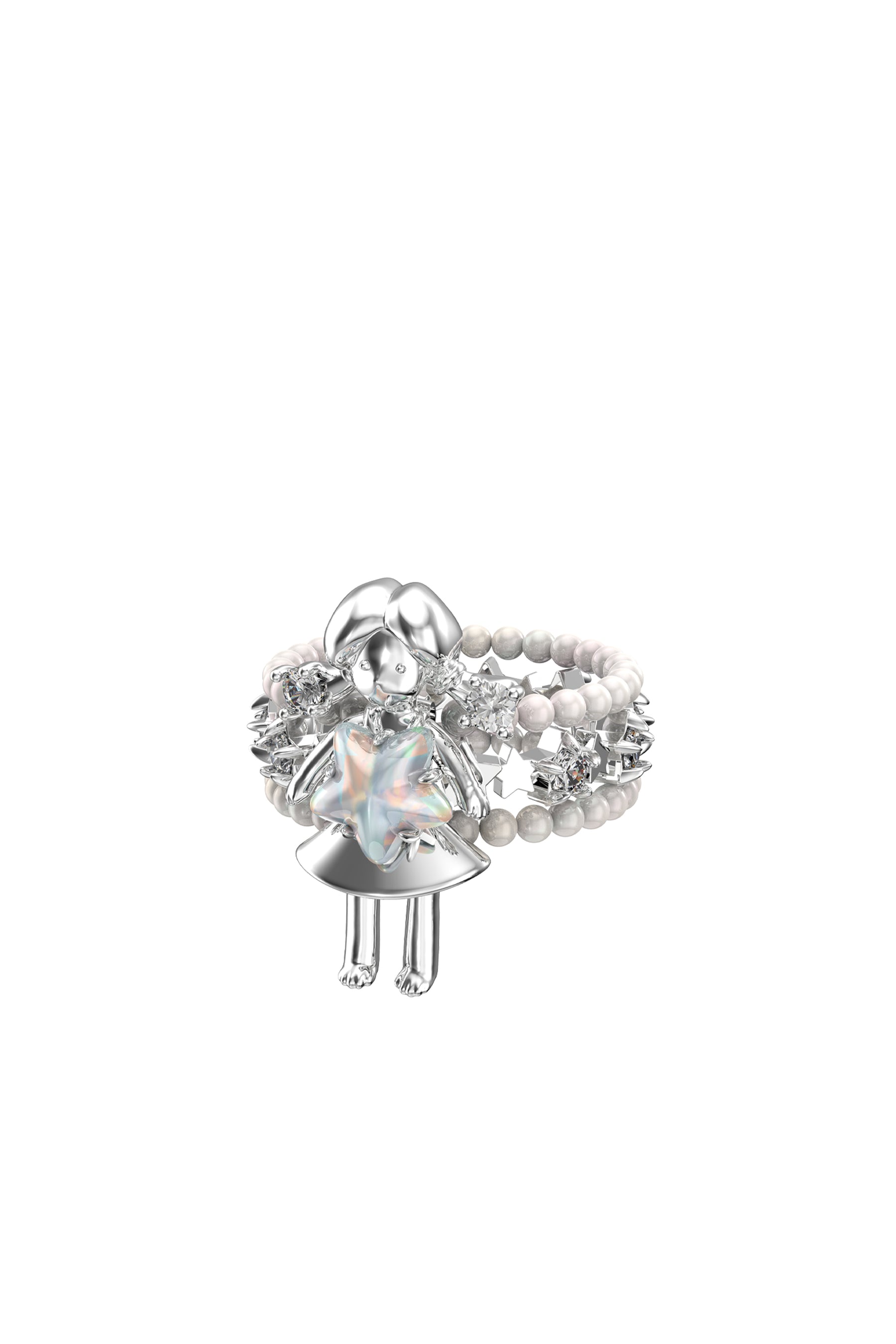 MINI GIRL STAR RING / WHT
