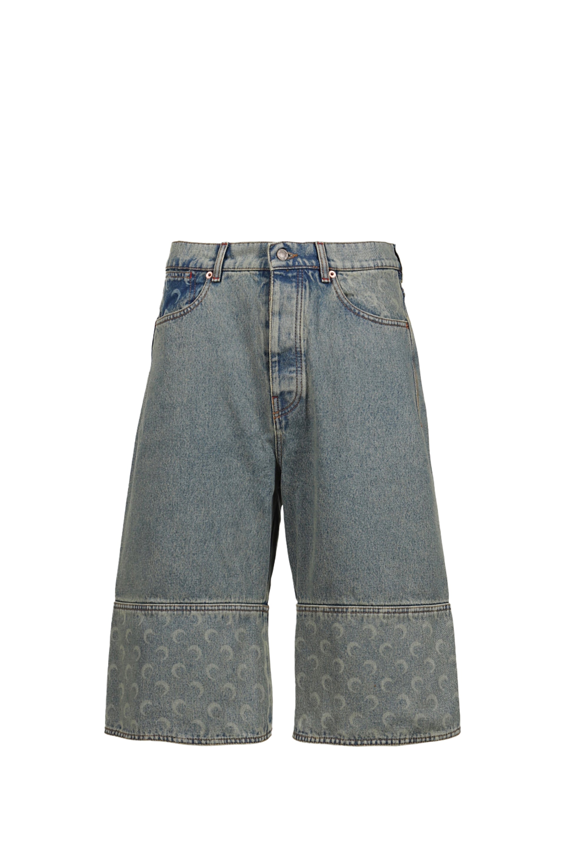 Marine Serre MOON LASER DENIM BERMUDAS / LT. BEI