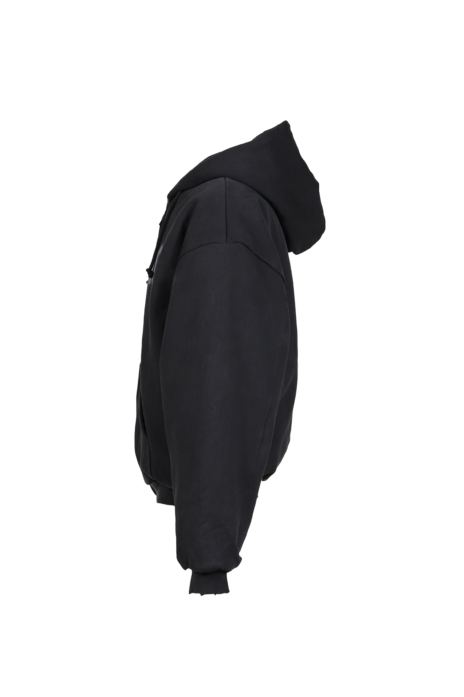 PUFFED ZIP-UP HOODIE FREE FRANCE / WASHED BLK