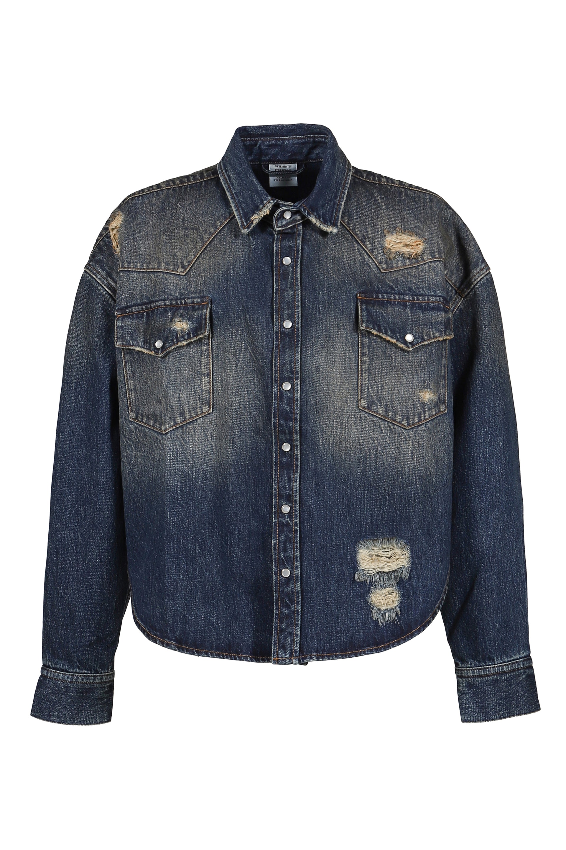 COWBOY DENIM SHIRT / WASHED CUT BLU