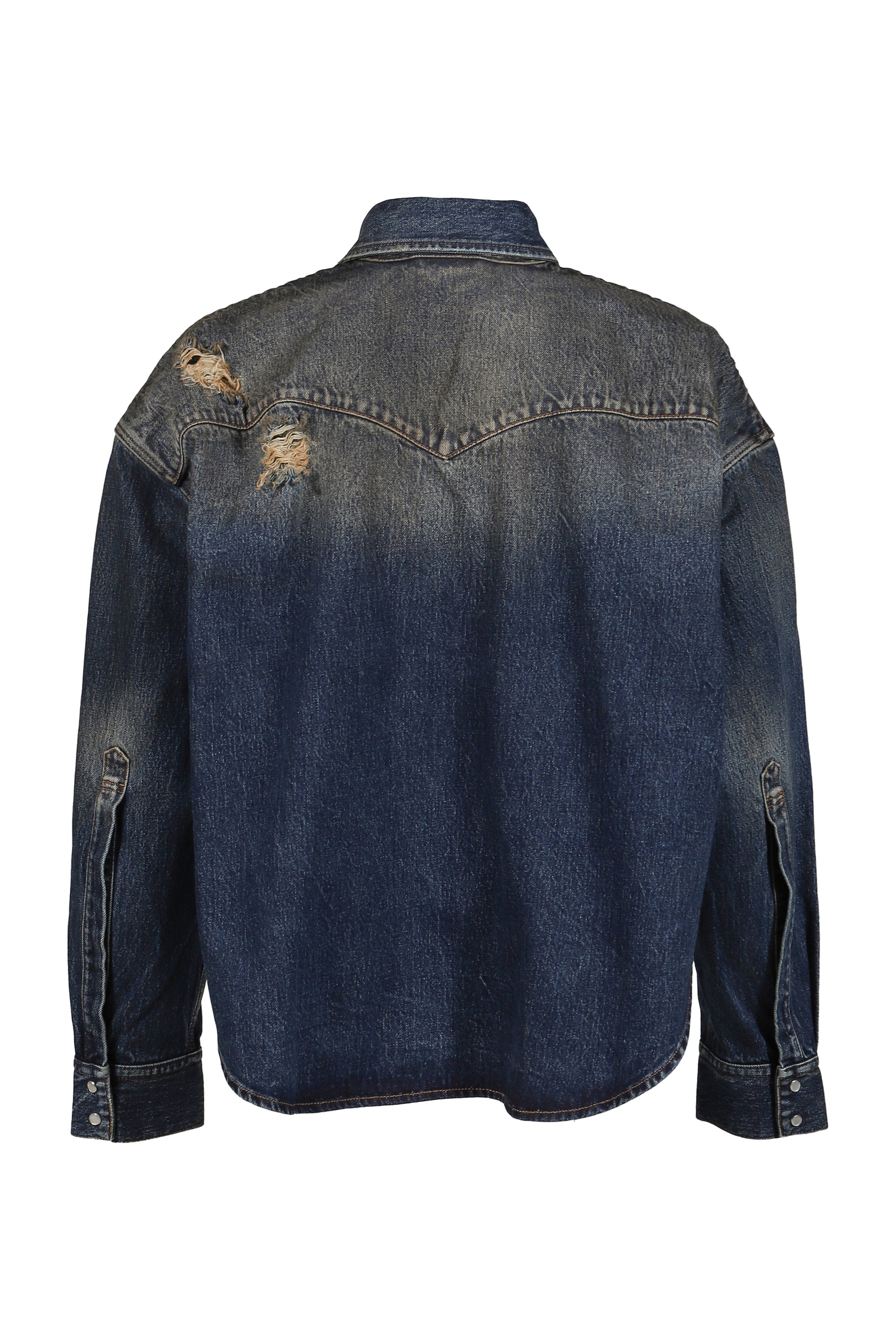 COWBOY DENIM SHIRT / WASHED CUT BLU