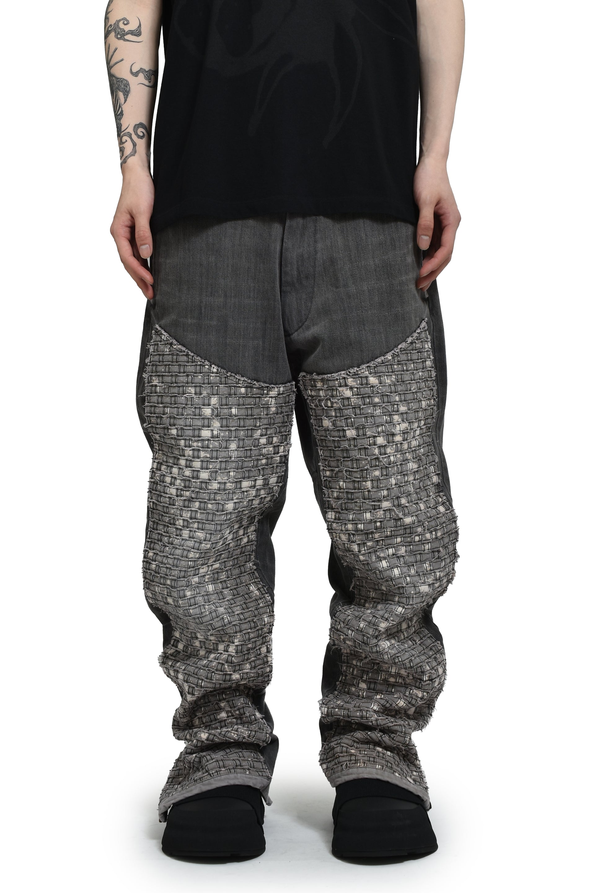 CHITO 10 POCKET DOUBLE KNEE WOVEN DENIM / WASHED BLK