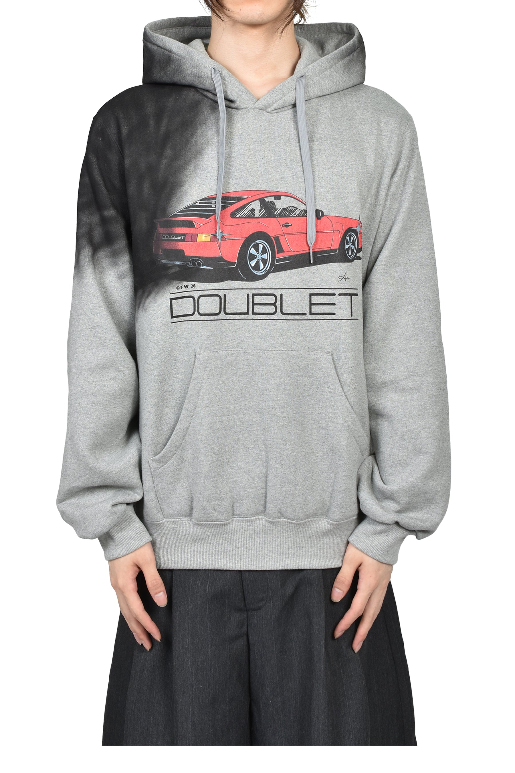 EXHAUST STAINED HOODIE / GRY