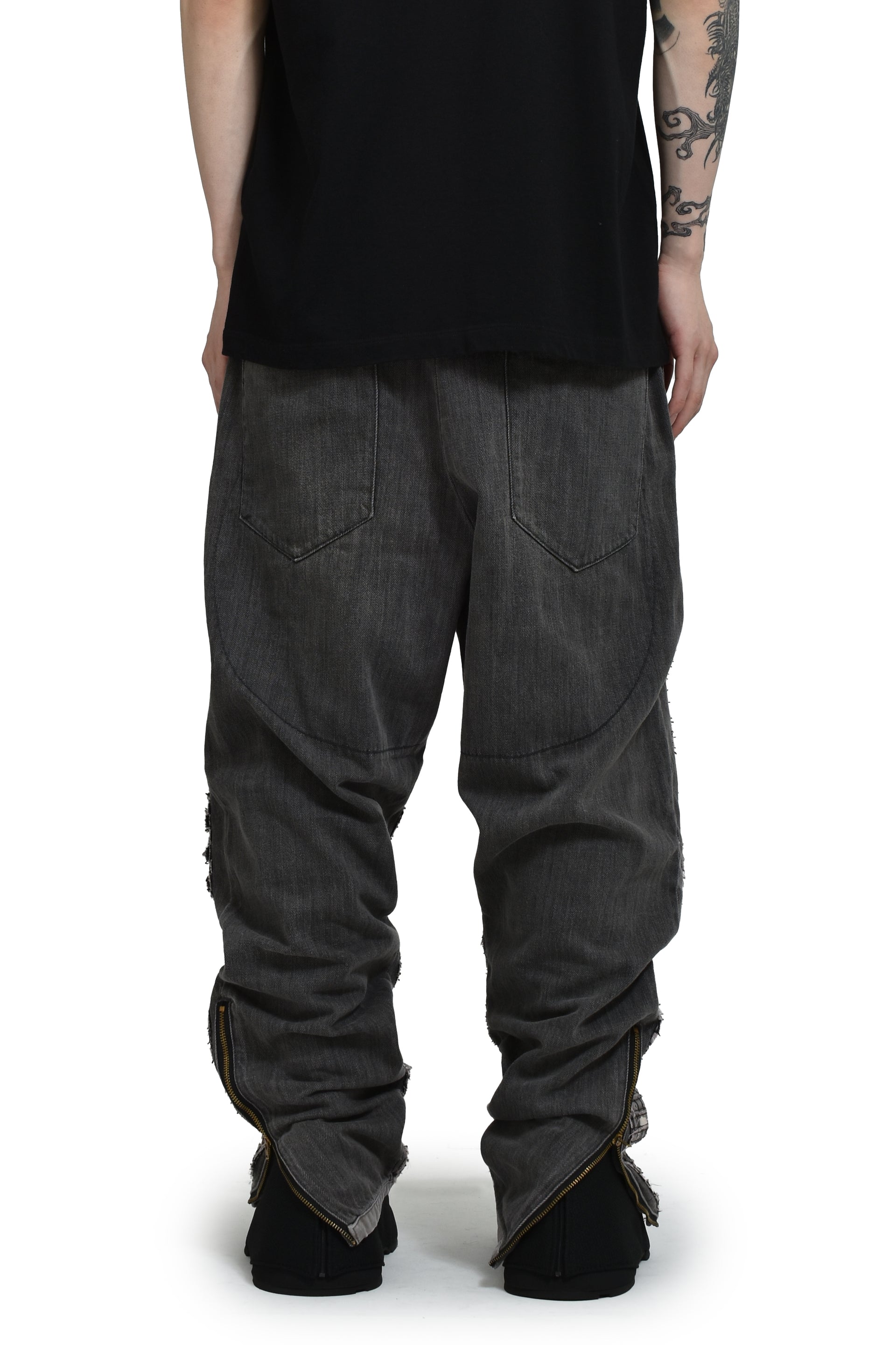 CHITO 10 POCKET DOUBLE KNEE WOVEN DENIM / WASHED BLK