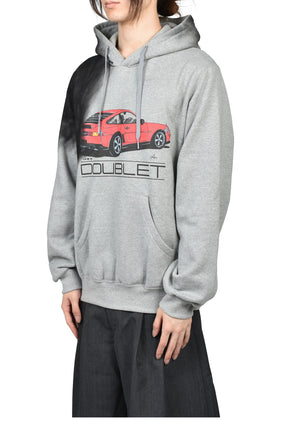EXHAUST STAINED HOODIE / GRY