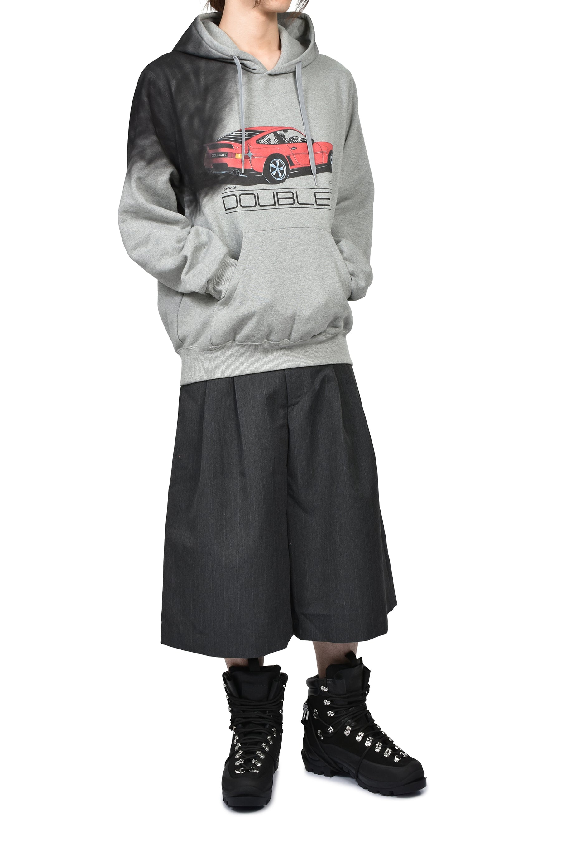 EXHAUST STAINED HOODIE / GRY