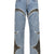 IRON STEEL FOCUS LEATHER DENIM PANTS / BLU