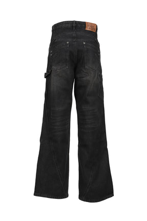 ENDRICK DAMAGED DENIM PANTS / BLK 