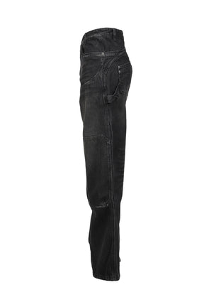 ENDRICK DAMAGED DENIM PANTS / BLK 