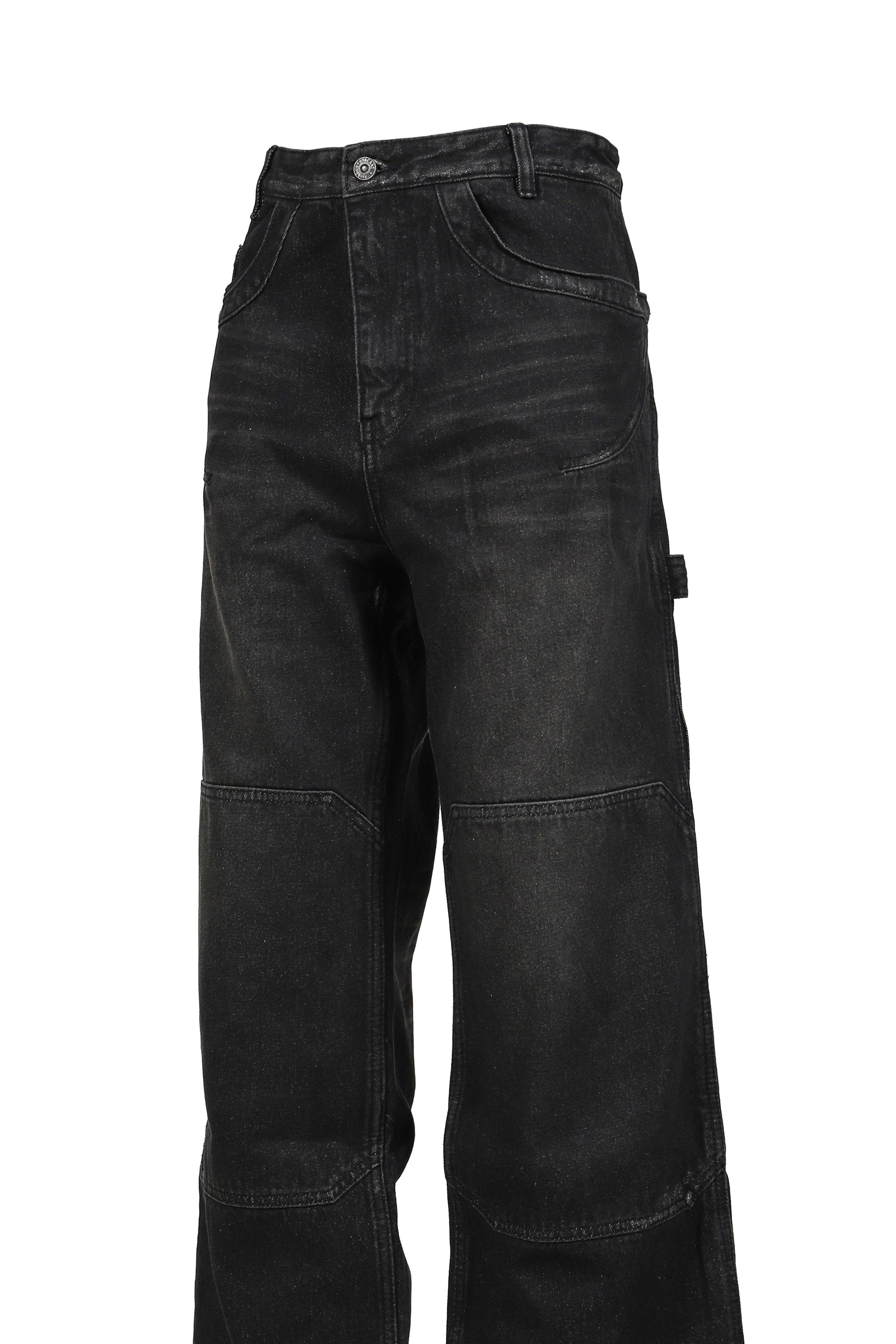 ENDRICK DAMAGED DENIM PANTS / BLK 
