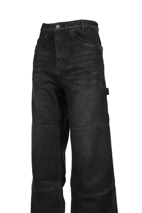 ENDRICK DAMAGED DENIM PANTS / BLK 