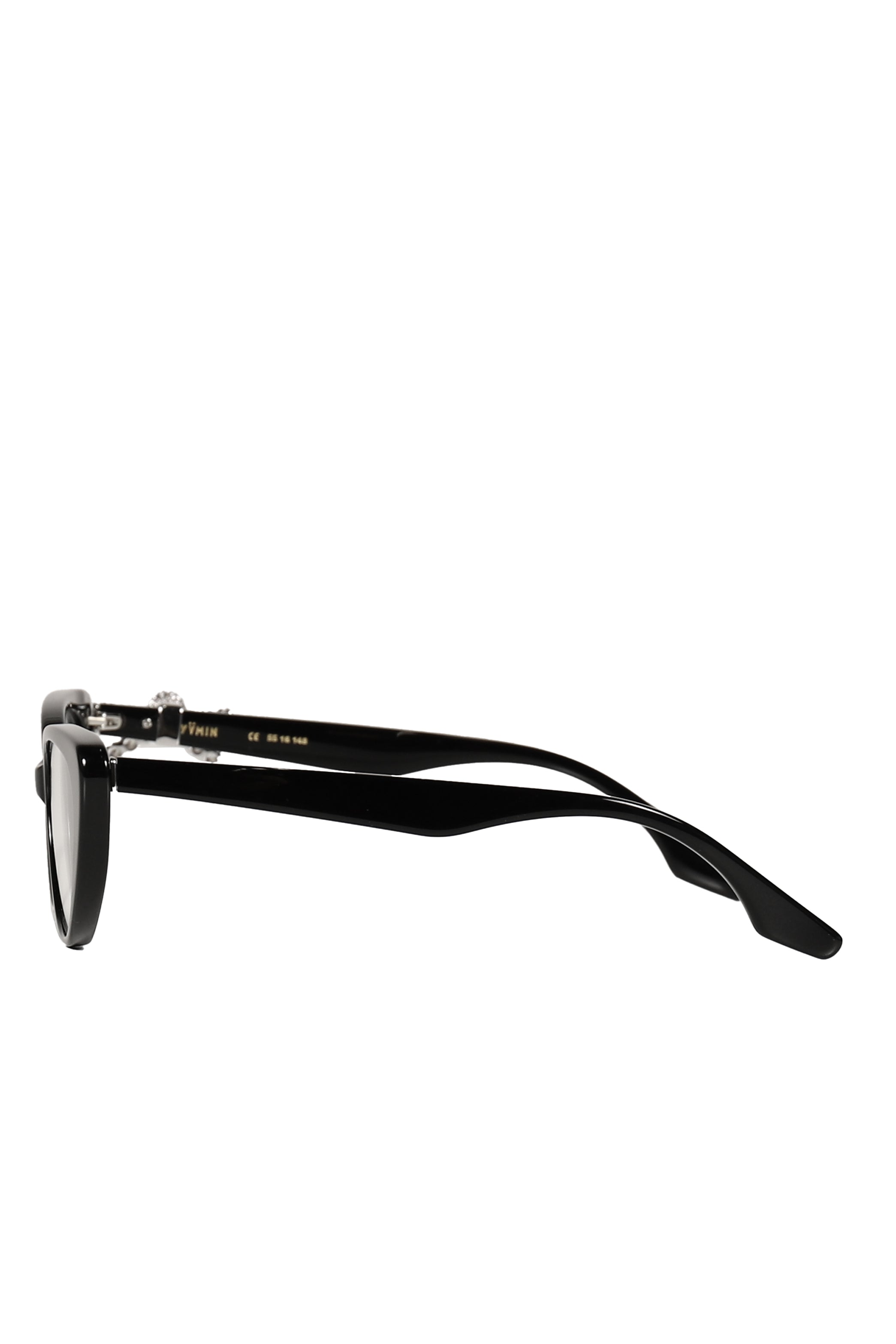 YVMIN イヴミン FW25 GEMSTONE BOWKNOT GLASSES SIDE BOW / BLK