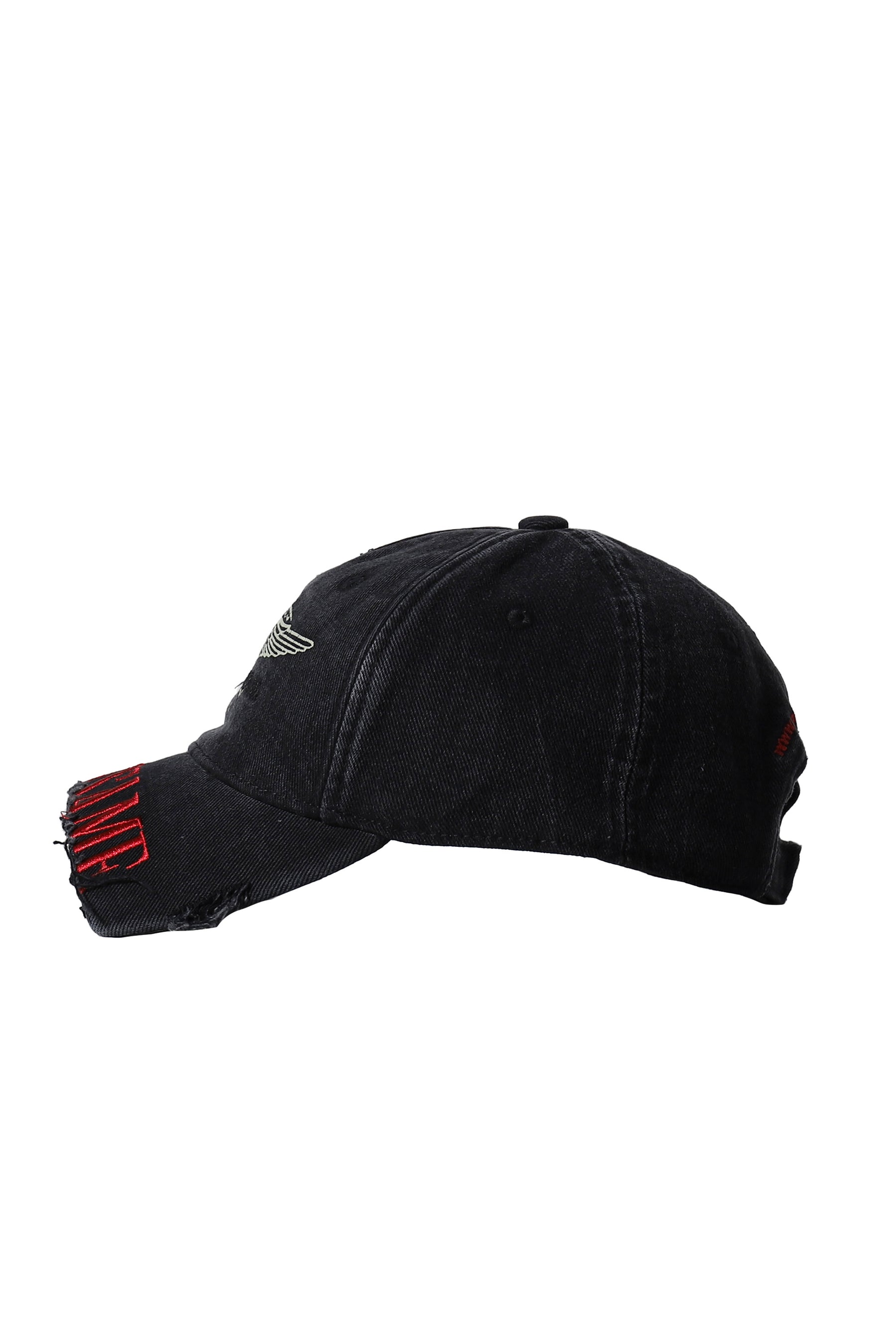 CUT PEAK BACK CAP / BLK WASHED