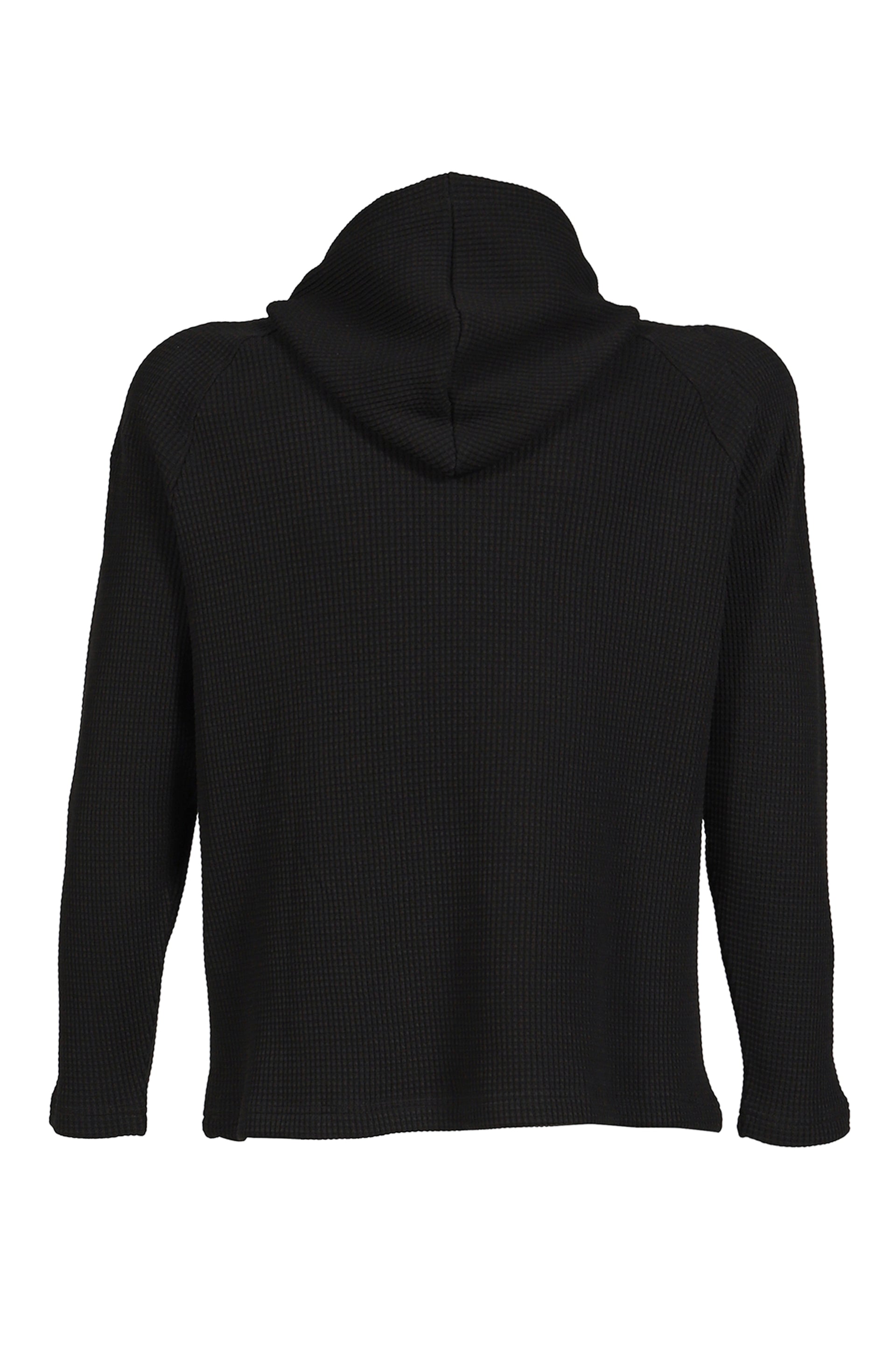 BULK SHOULDER WAFFLE HOODIE  / BLK